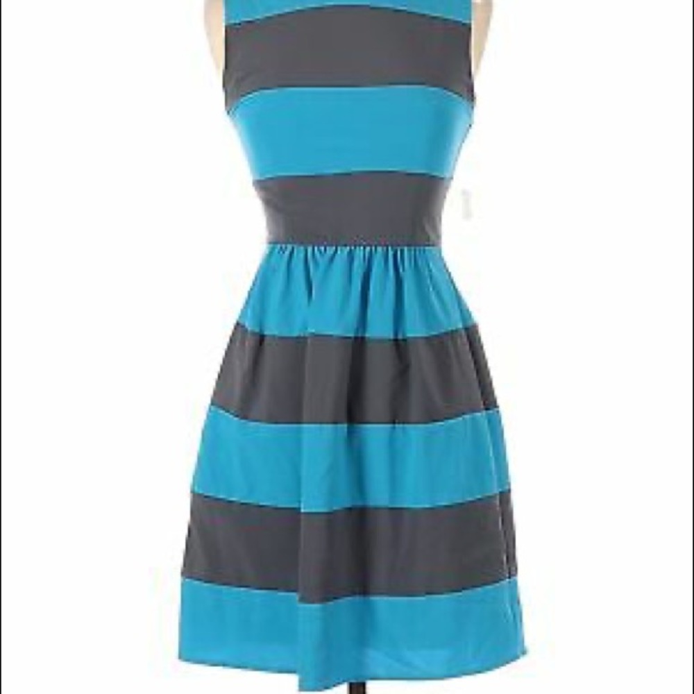 B. Darlin blue and Grey dress! Never worn, with tags.